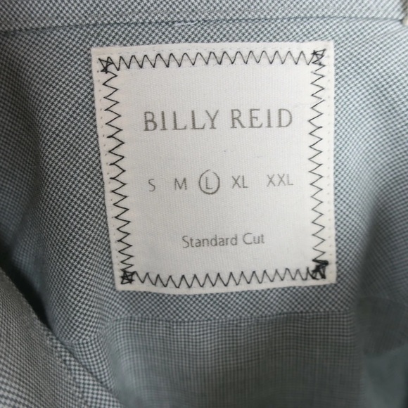 Billy Reid Men's Button Front Shirt Size Large Standard Cut Blue Gray - Picture 4 of 5